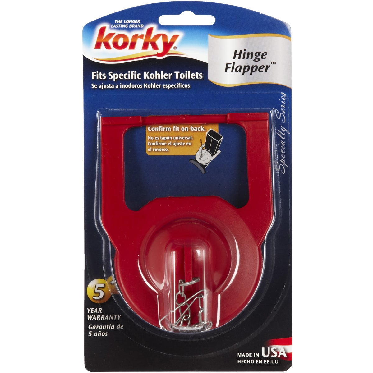 Korky Kohler Rubber Hinge Toilet Flapper for 1-Pc. Toilet