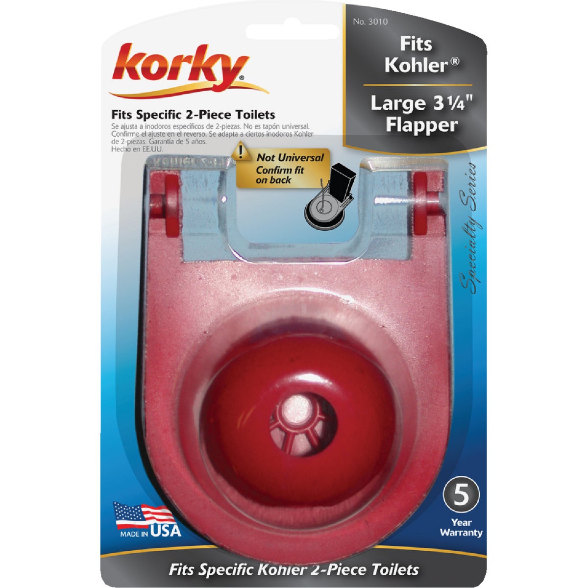 Korky Kohler Class 5, 3 In. Rubber Flapper