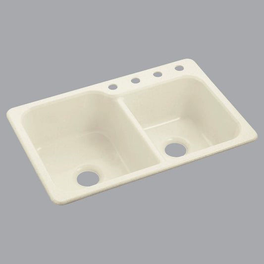 Sterling Double 33 In. x 22 In. Biscuit Composite Kitchen Sink