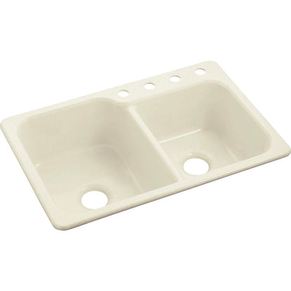 Sterling Double 33 In. x 22 In. Biscuit Composite Kitchen Sink