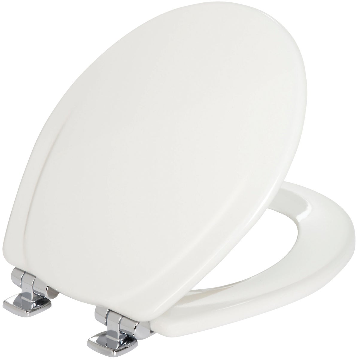 Mayfair Sta-Tite Round Slow Close White Wood Toilet Seat