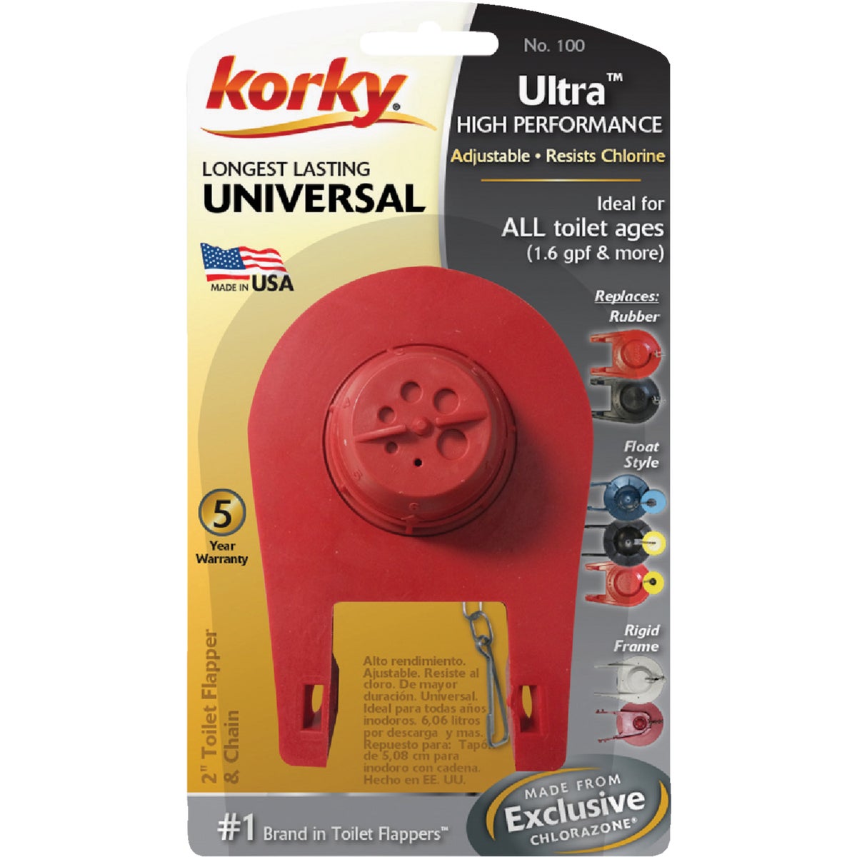 Korky Ultra Universal High Performance Red Flapper