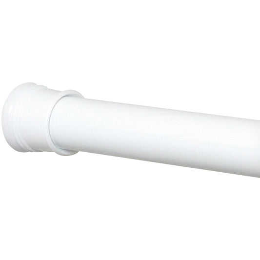 Zenith Zenna Home Straight 52 In. to 86 In. Adjustable Tension Shower Rod in White