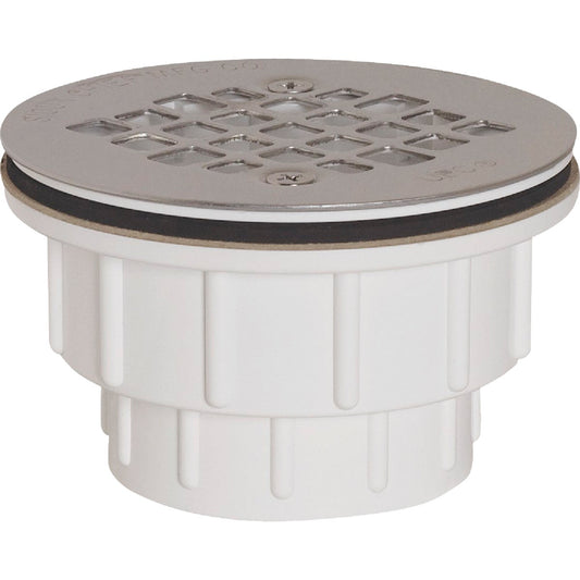 Sioux Chief 2 In. PVC Solvent Weld Shower Drain with 4-1/4 In. Stainless Steel Strainer