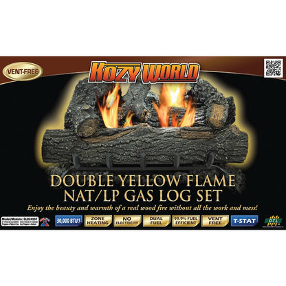 Comfort Glow 24 In. L 30,000 BTU Black Forest Vent-Free Gas Logs