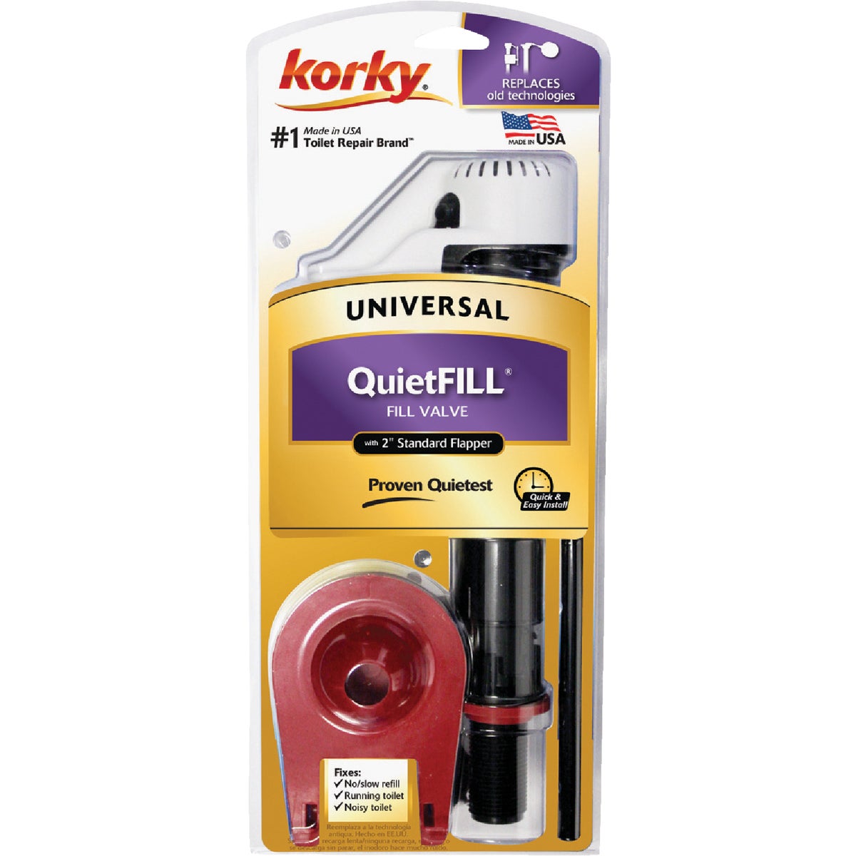 Korky Quietfill Fill Valve and Premium Flapper Kit