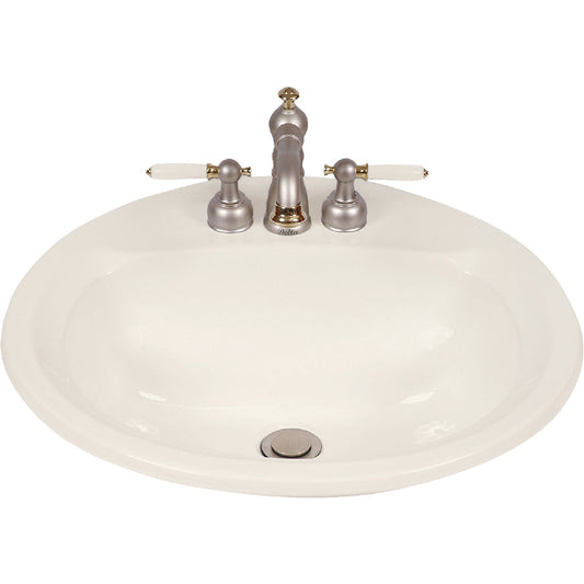 Mansfield Maverick I Round Drop-In Bathroom Sink, Biscuit