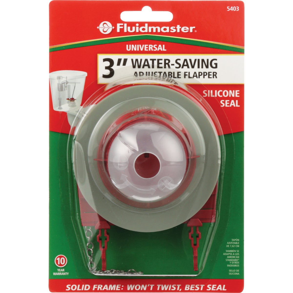 Fluidmaster 3 In. Universal Water-Saving Adjustable Flapper