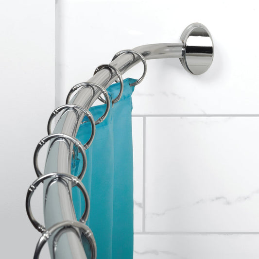 Zenith Zenna Home Curved 60 In. To 72 In. Adjustable Fixed Shower Rod in Chrome