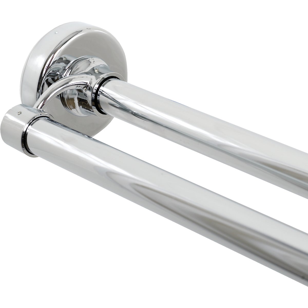 Zenith Straight 43 In. To 72 In. Adjustable Tension Double Shower Rod in Chrome