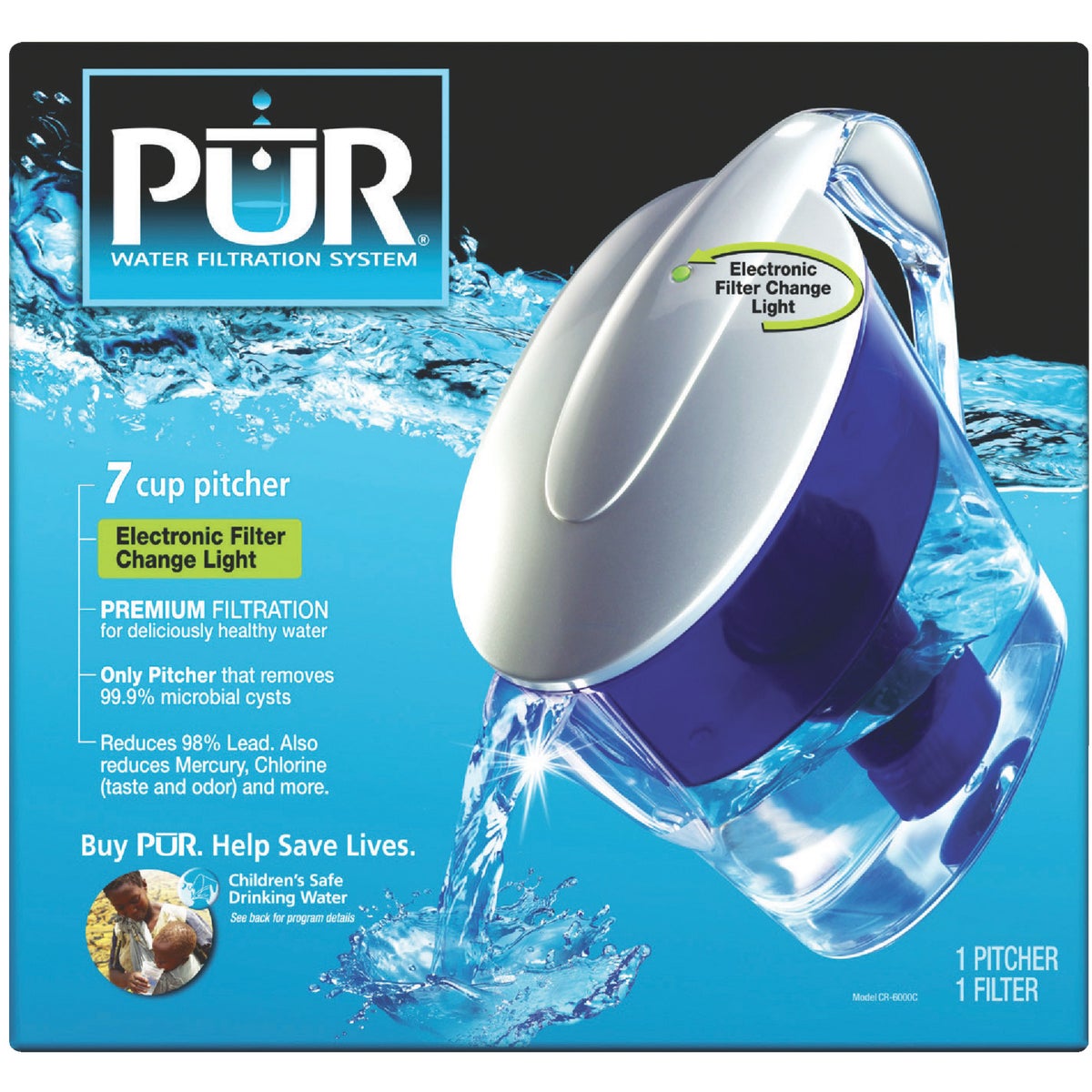 Pur 7-Cup Water Filter Pitcher, Blue