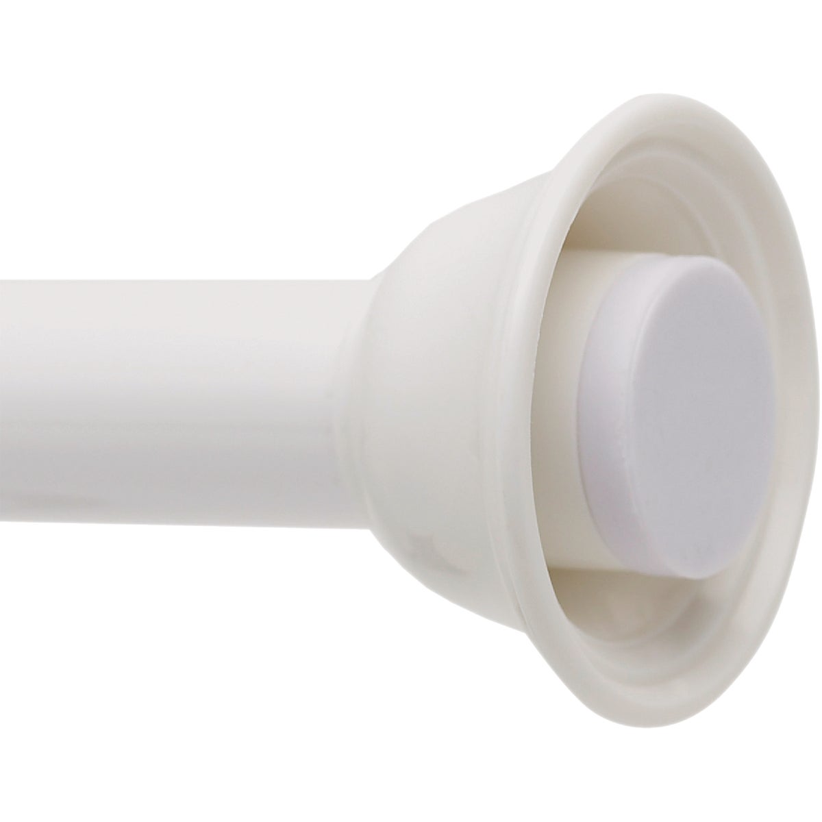 Zenna Home Straight 44 In. to 72 In. Adjustable Tension Finial Shower Rod in White