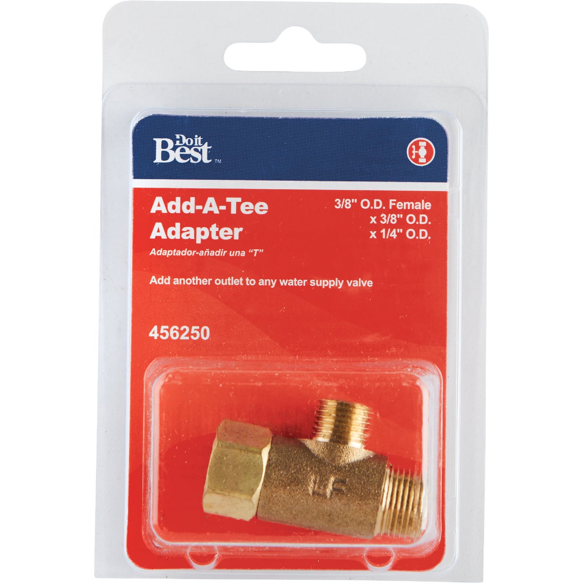 Do it 3/8 In. OD Fem x 3/8 In. OD x 1/4 In. OD Brass Extender Tee