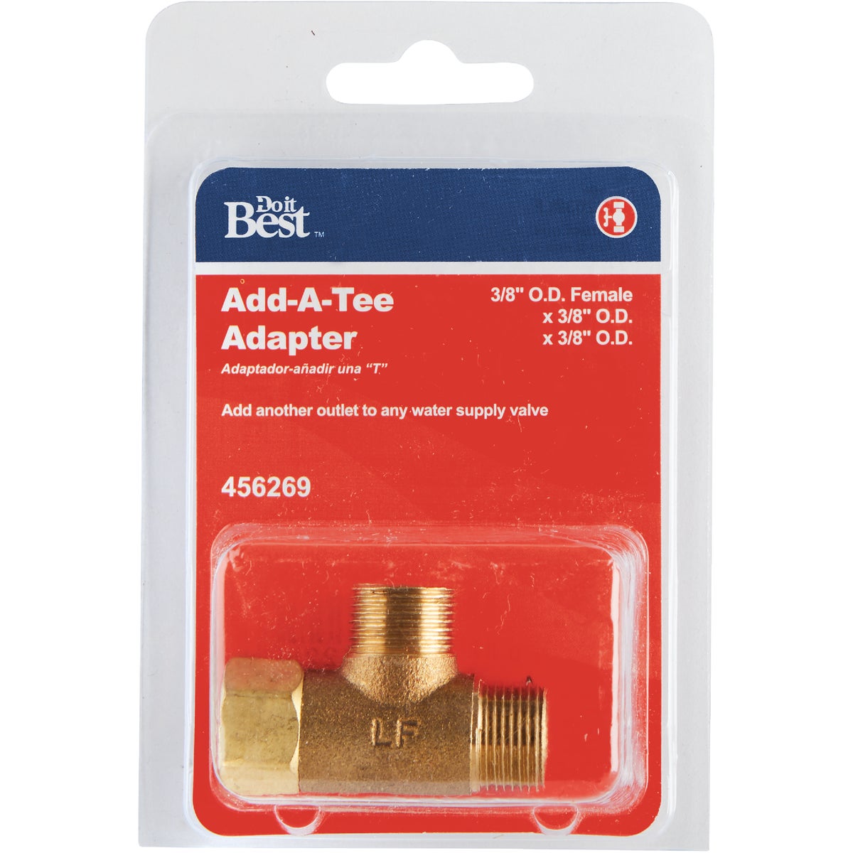 Do it 3/8 In. OD Fem x 3/8 In. OD x 3/8 In. OD Brass Extender Tee