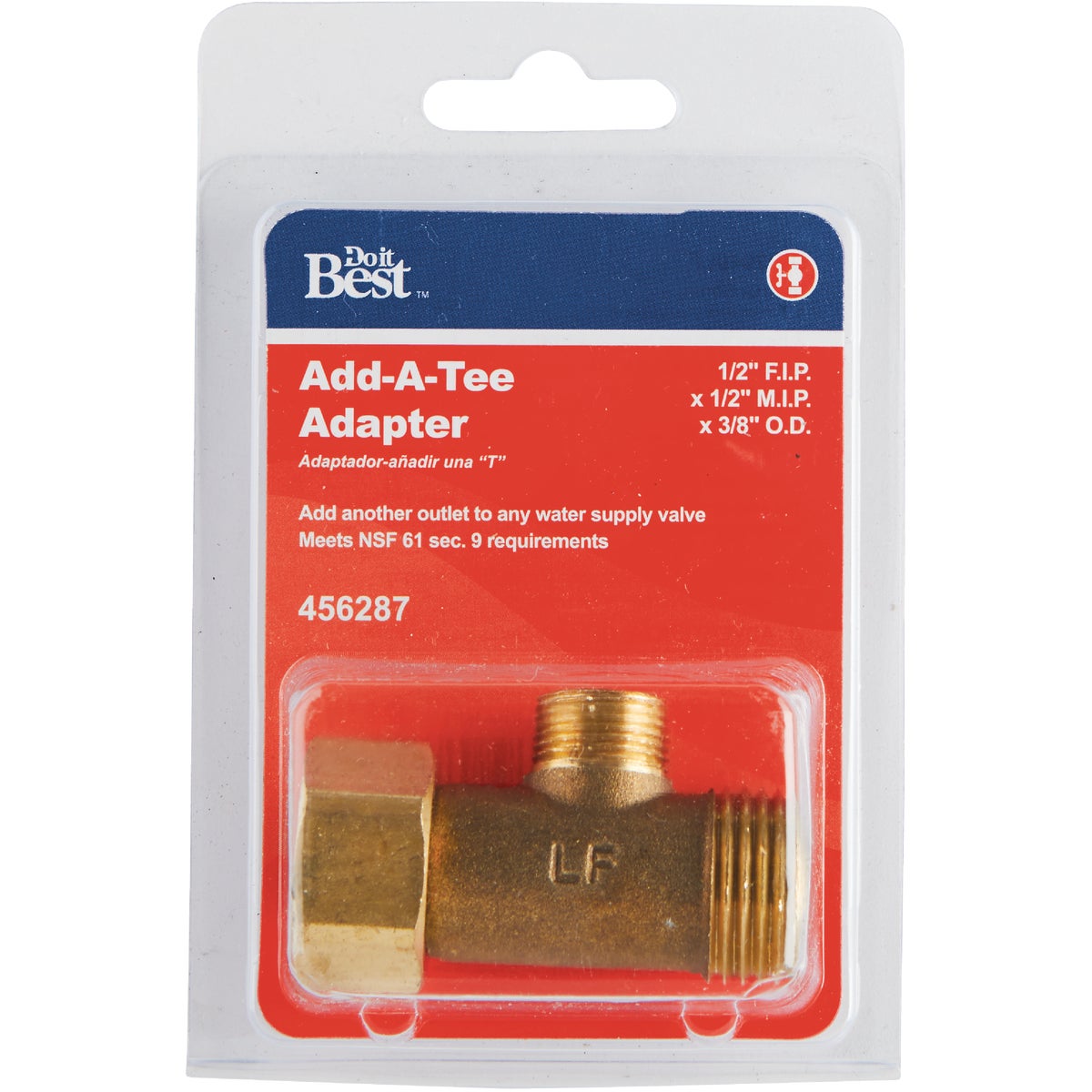 Do it 1/2 In. FIP x 1/2 In. MIP x 3/8 In. OD Brass Extender Tee