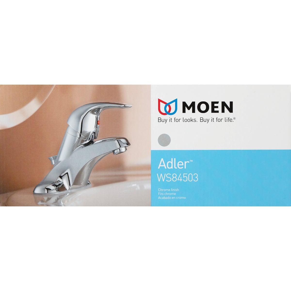 Moen Adler Chrome 1-Handle Lever 4 In. Centerset Bathroom Faucet with Pop-Up