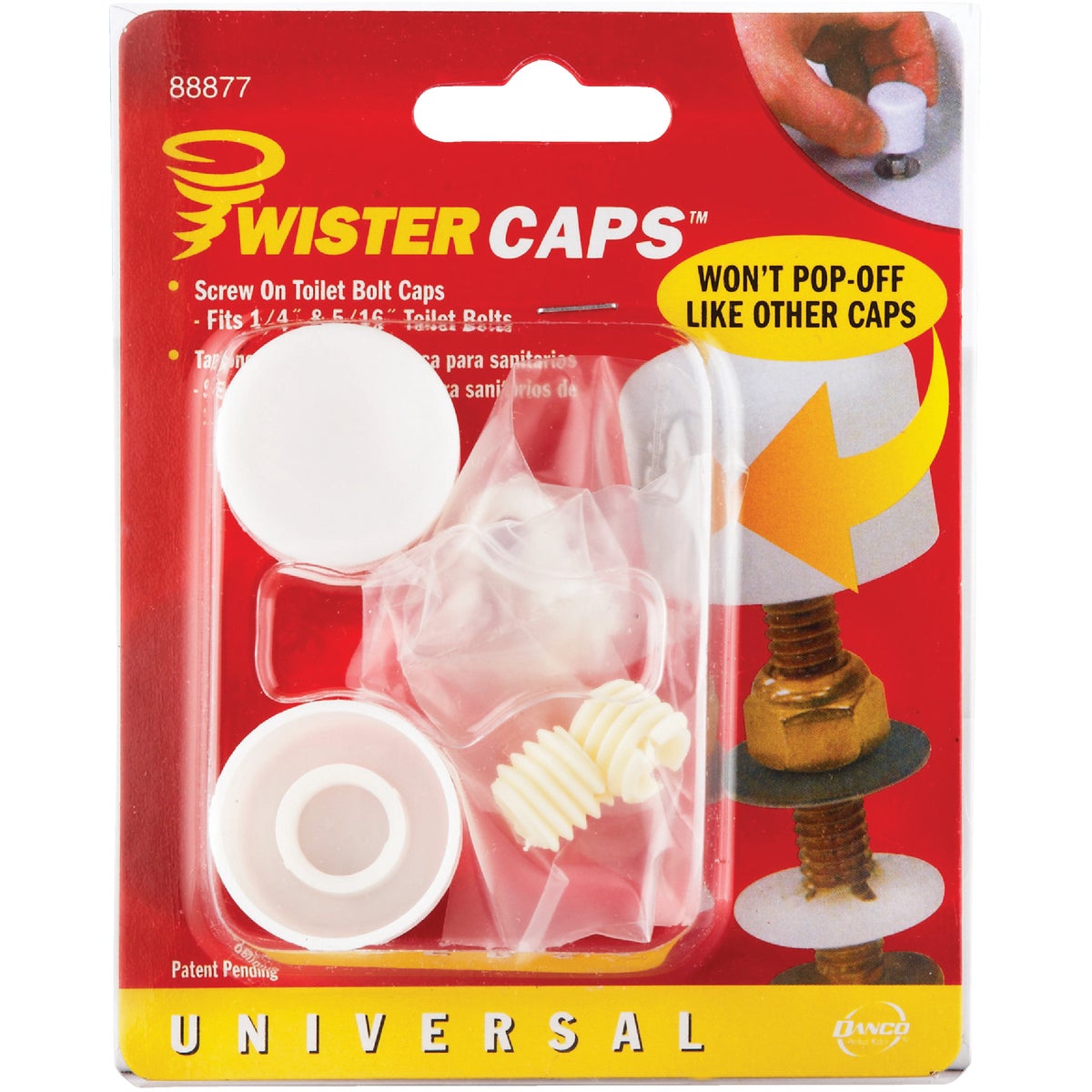 Danco Twister White Plastic Screw-On Toilet Bolt Caps (2-Ct.)