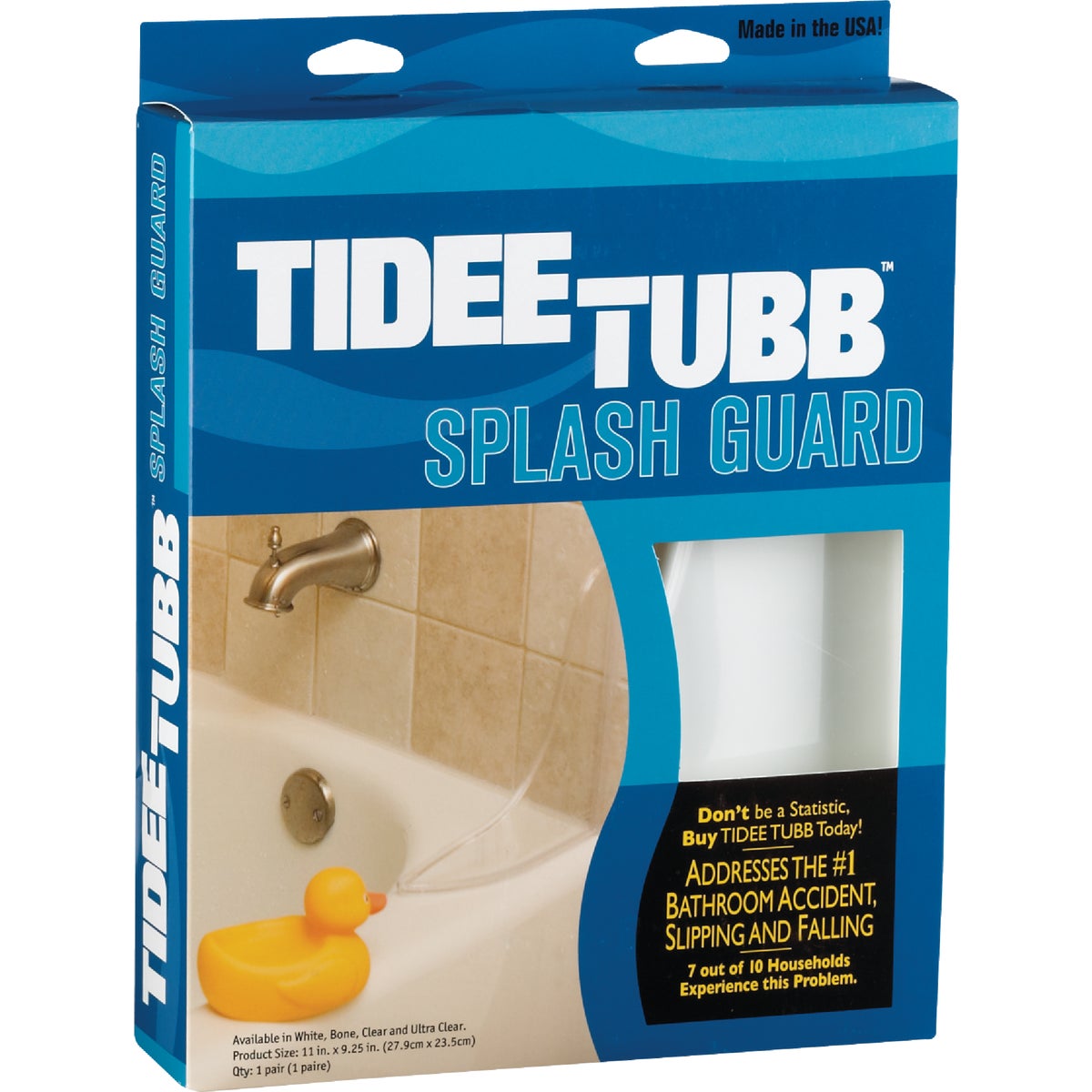 Tidee Tubb 11 In. H. x 9-1/4 In. L. White Shower Splash Guard (2-Pack)