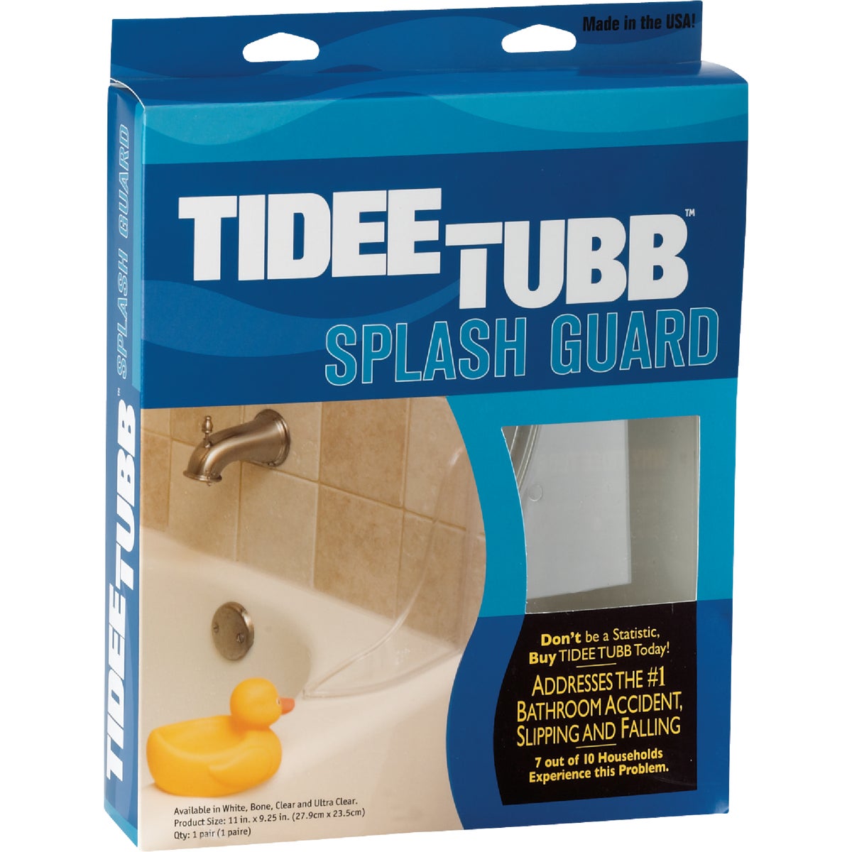 Tidee Tubb 11 In. H. x 9-1/4 In. L. Clear Shower Splash Guard (2-Pack)