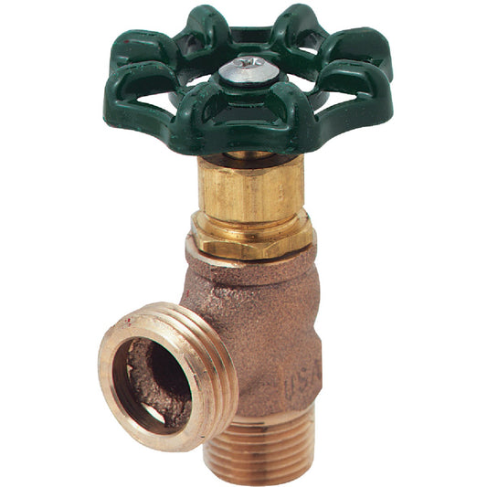 Arrowhead Brass 1/2 In. MIP x 3/4 In. Hose Thread Red Brass Aluminum Diecast Boiler Drain