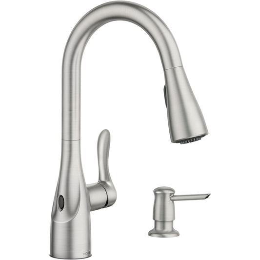 Moen Arlo Single Handle Lever Pulldown Kitchen Faucet with Touchless Activation Sensor, Stainless