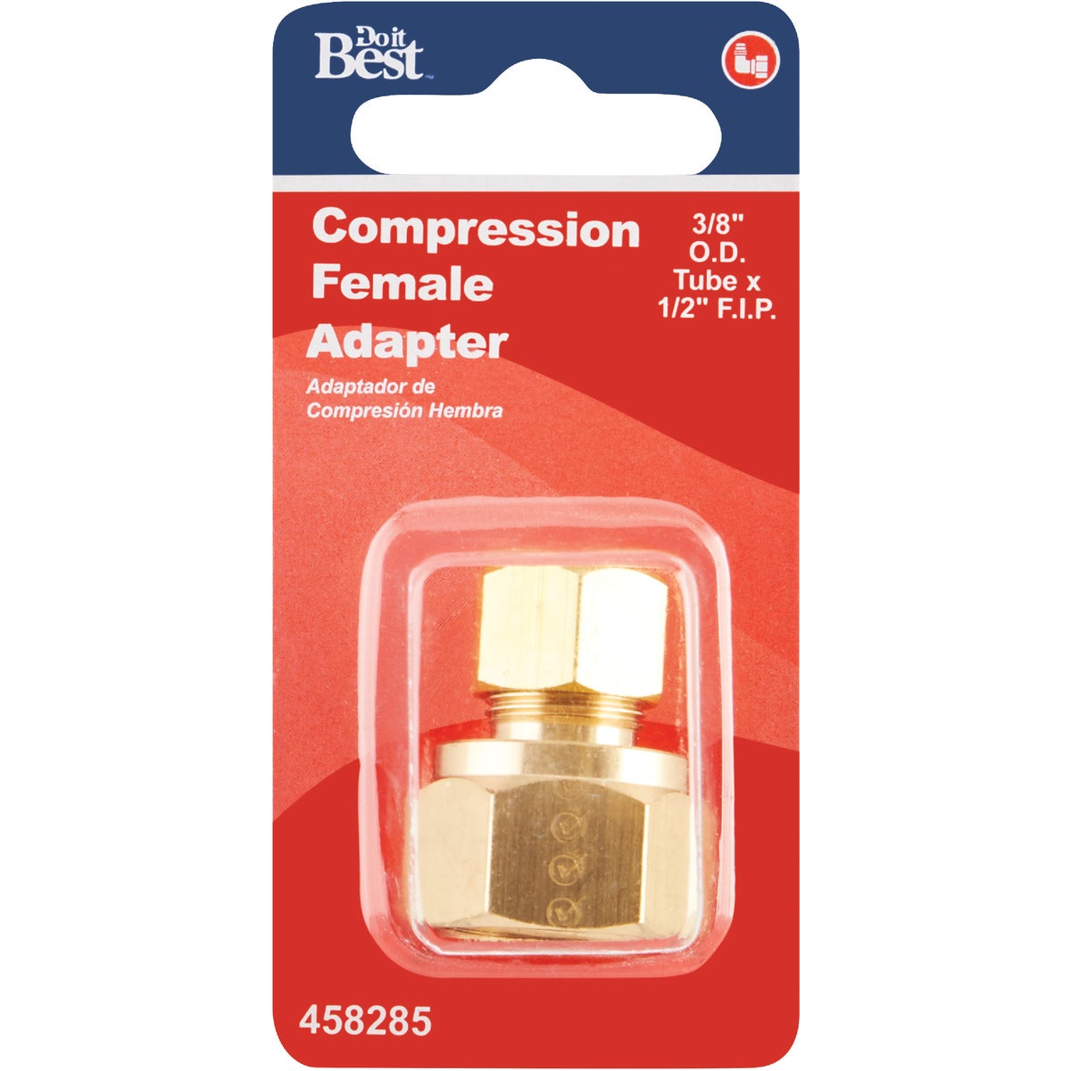 Do it 3/8 In. x 1/2 In. Brass Union Compression Adapter