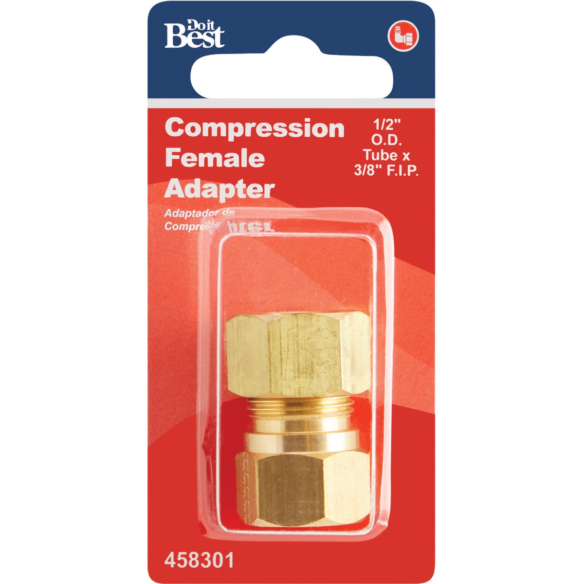 Do it 1/2 In. x 3/8 In. Brass Union Compression Adapter