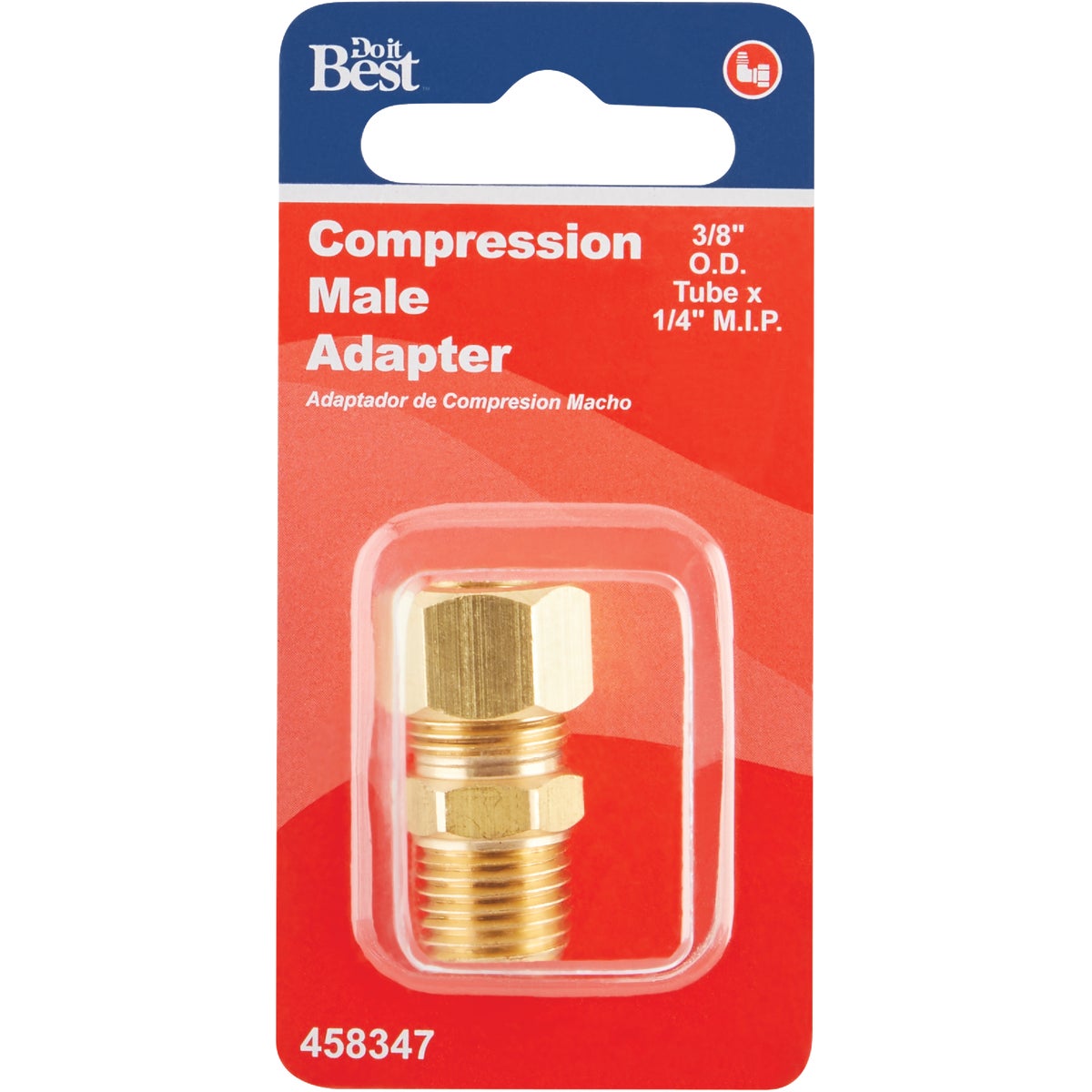 Do it 3/8 In. x 1/4 In. Brass Male Union Compression Adapter