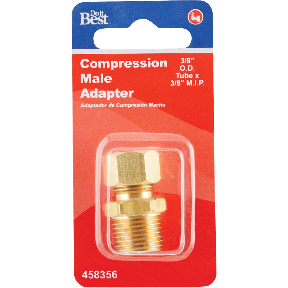 Do it 3/8 In. x 3/8 In. Brass Male Union Compression Adapter