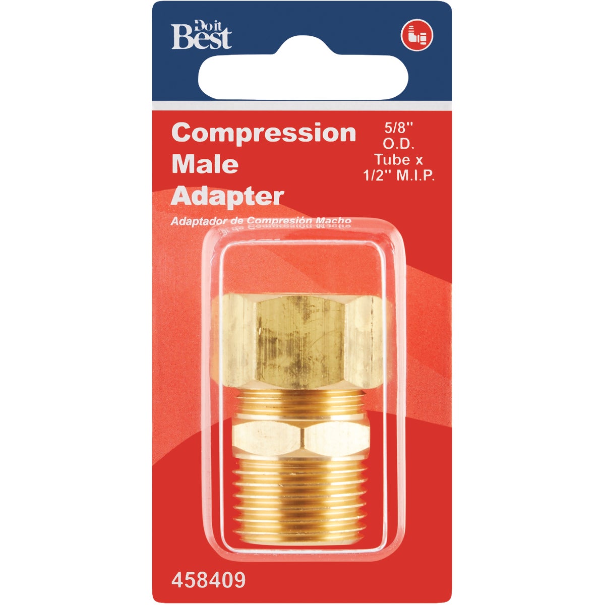 Do it 5/8 In. x 1/2 In. Brass Male Union Compression Adapter