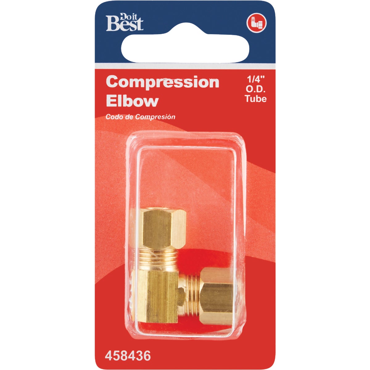 Do it 1/4 In. 90 Deg. 2-Way Low Lead Compression Brass Elbow (1/4 Bend)