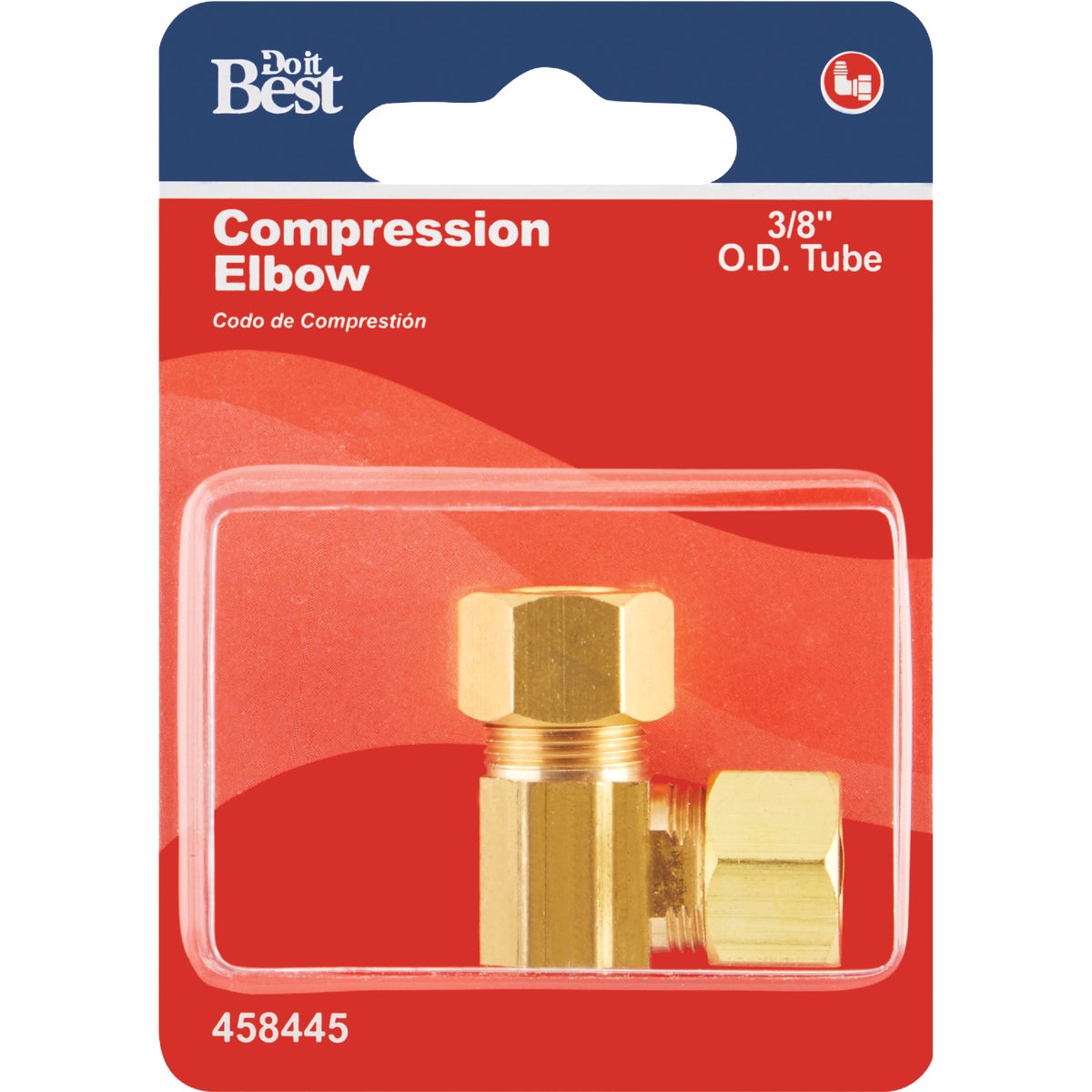 Do it 3/8 In. 90 Deg. 2-Way Low Lead Compression Brass Elbow (1/4 Bend)