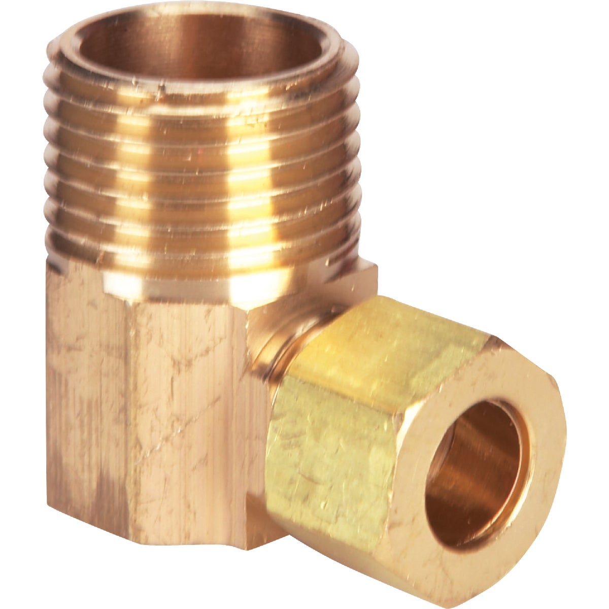 Do it 3/8 In. x 1/2 In. Male 90 Deg. Low Lead Compression Brass Elbow (1/4 Bend)