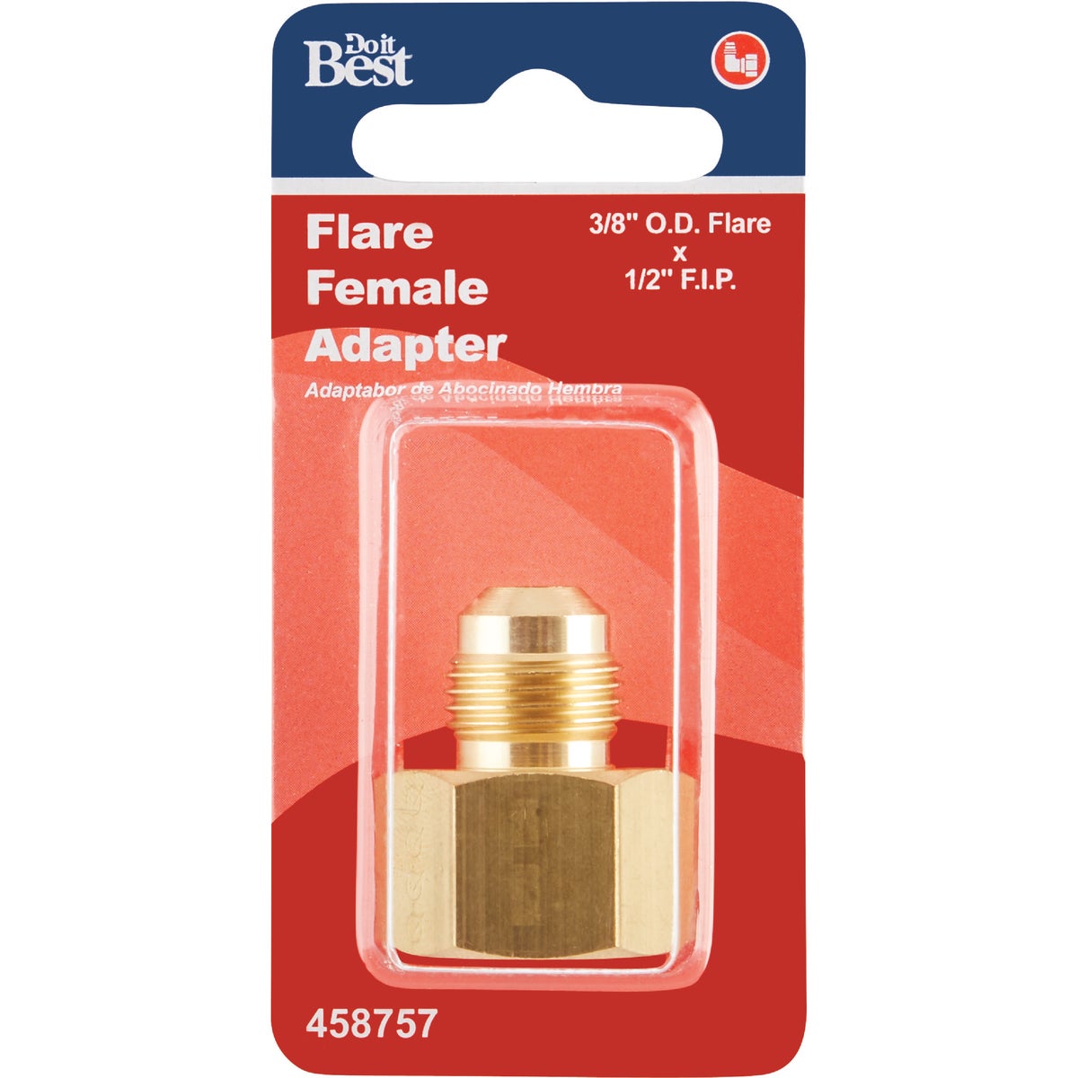 Do it 3/8 In. x 1/2 In. Brass Female Flare Adapter