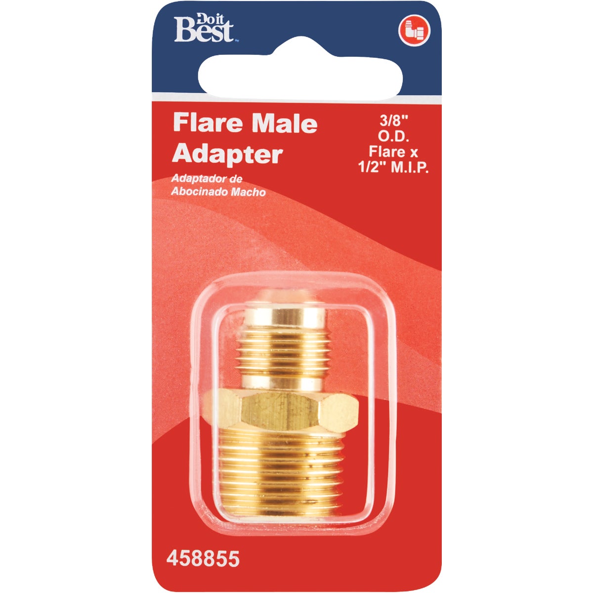 Do it 3/8 In. x 1/2 In. Brass Male Flare Adapter