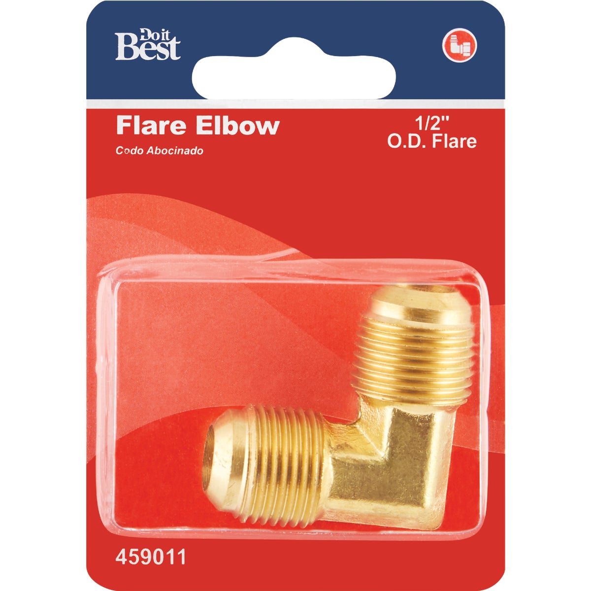 Do it 1/2 In. x 1/2 In. 90 Deg. 2-Way Low Lead Flare Brass Elbow (1/4 Bend)