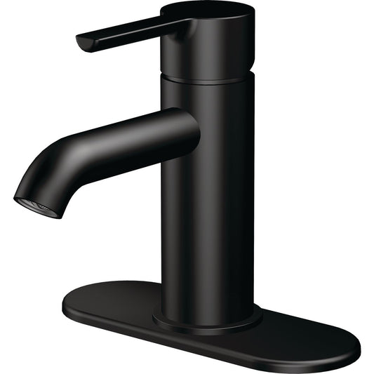 Home Impressions Matte Black 1-Handle Lever 4 In. Centerset Monoblock Bathroom Faucet