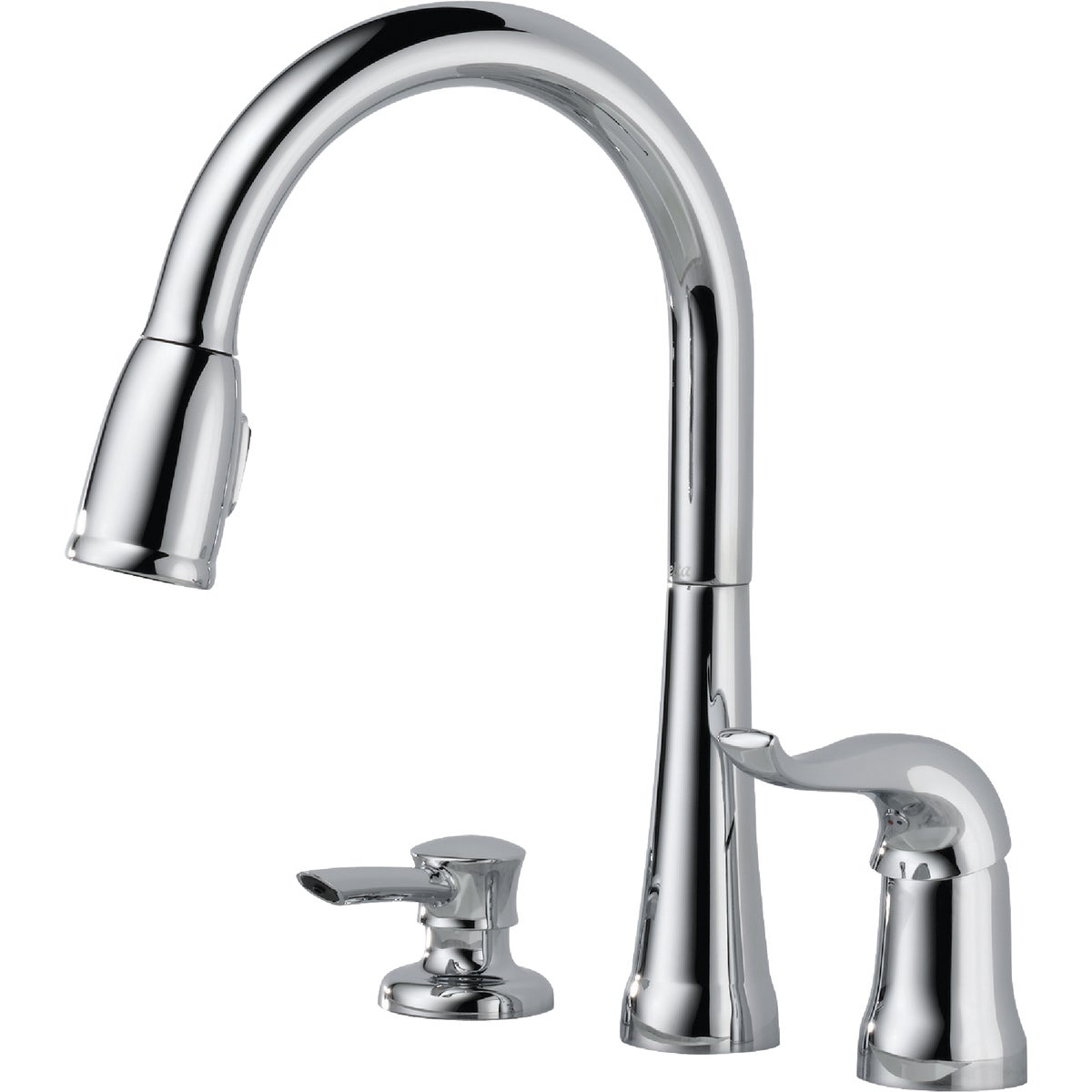 Delta Kate Single Handle Lever Pull-Down Kitchen Faucet with Soap Dispenser, Chrome