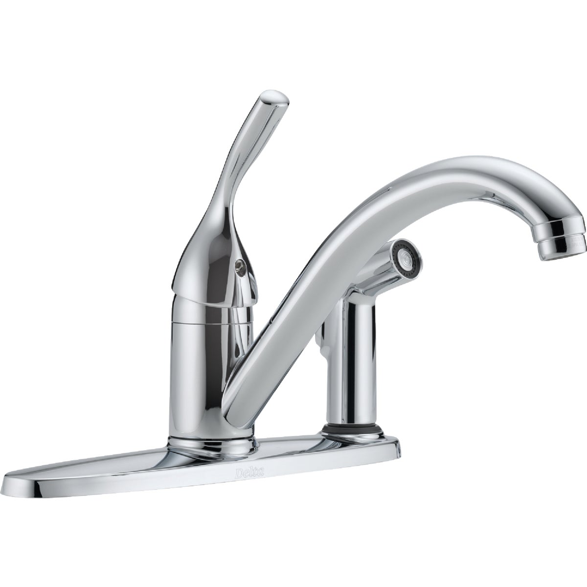 Delta Classic Series Single Handle Lever Kitchen Faucet with Side Spray, Chrome