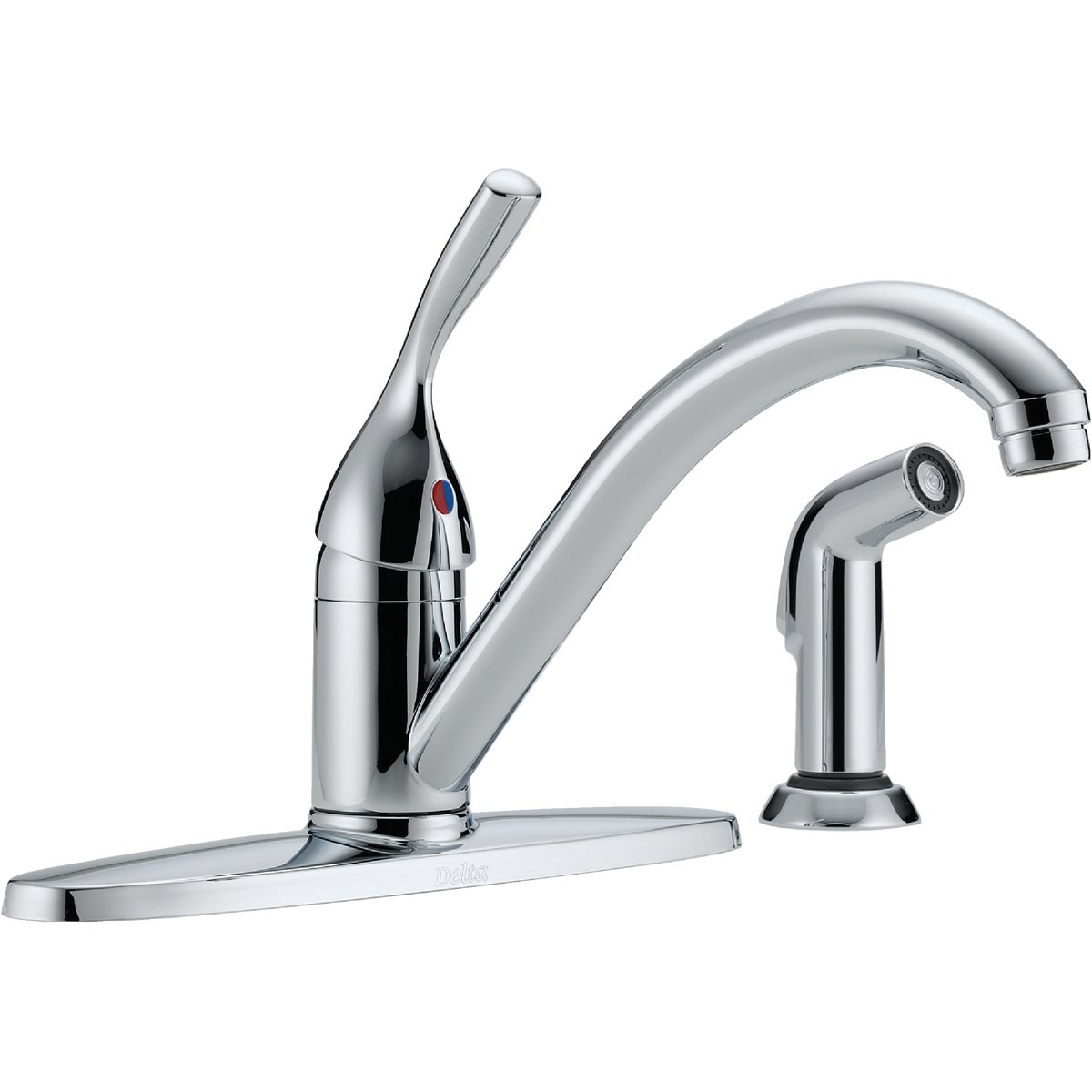 Delta Classic Series Single Handle Lever Kitchen Faucet with Side Spray, Chrome