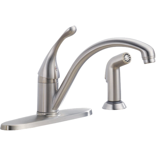 Delta Single Handle Lever Kitchen Faucet with Side Spray, Stainless