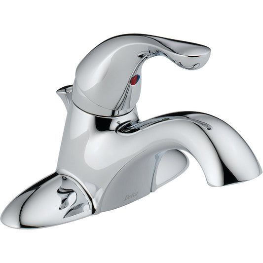 Delta Classic Chrome 1-Handle Lever 4 In. Centerset Bathroom Faucet with Pop-Up