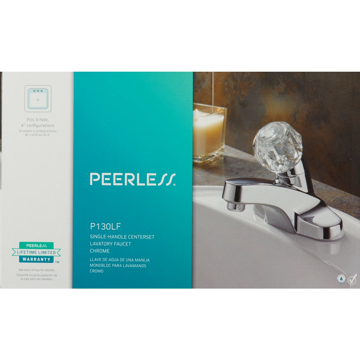 Peerless Core Chrome 1-Handle Knob 4 In. Centerset Bathroom Faucet