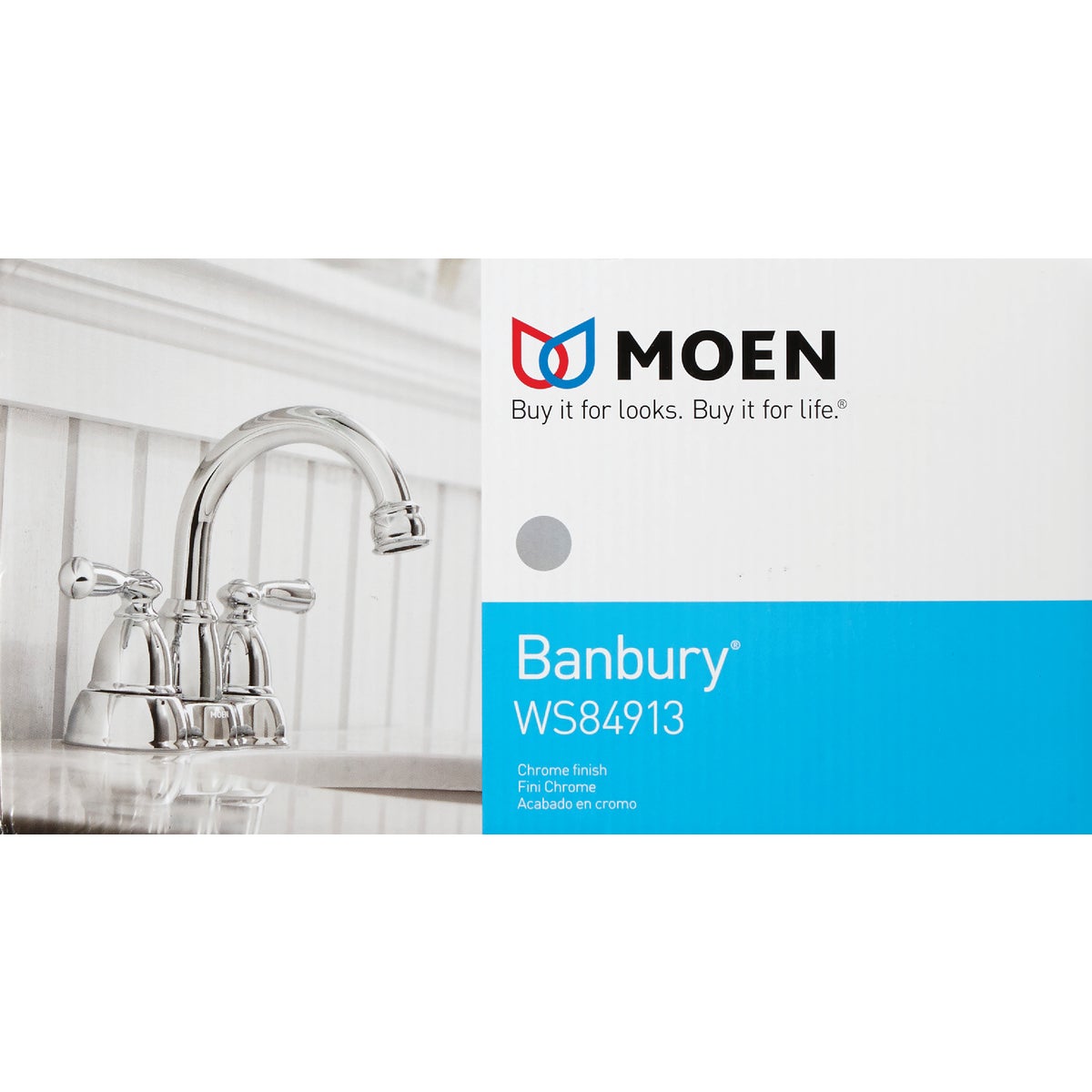 Moen Banbury Chrome 2-Handle Lever 4 In. Centerset Hi-Arc Bathroom Faucet with Pop-Up