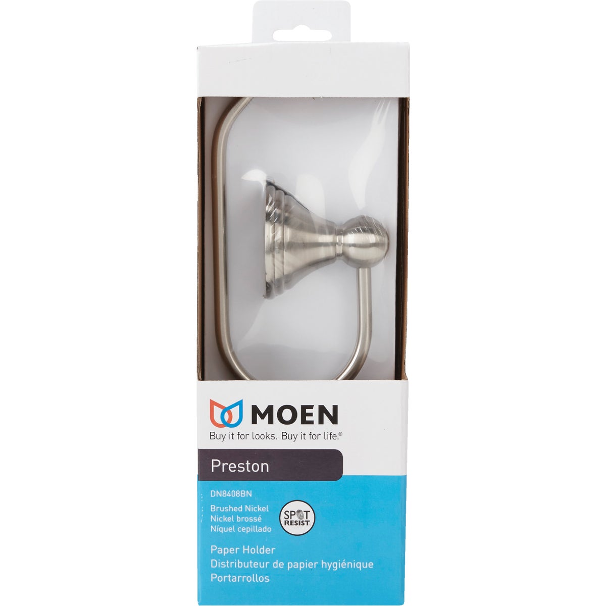 Moen Preston Brushed Nickel Single Post Wall Mount Toilet Paper Holder