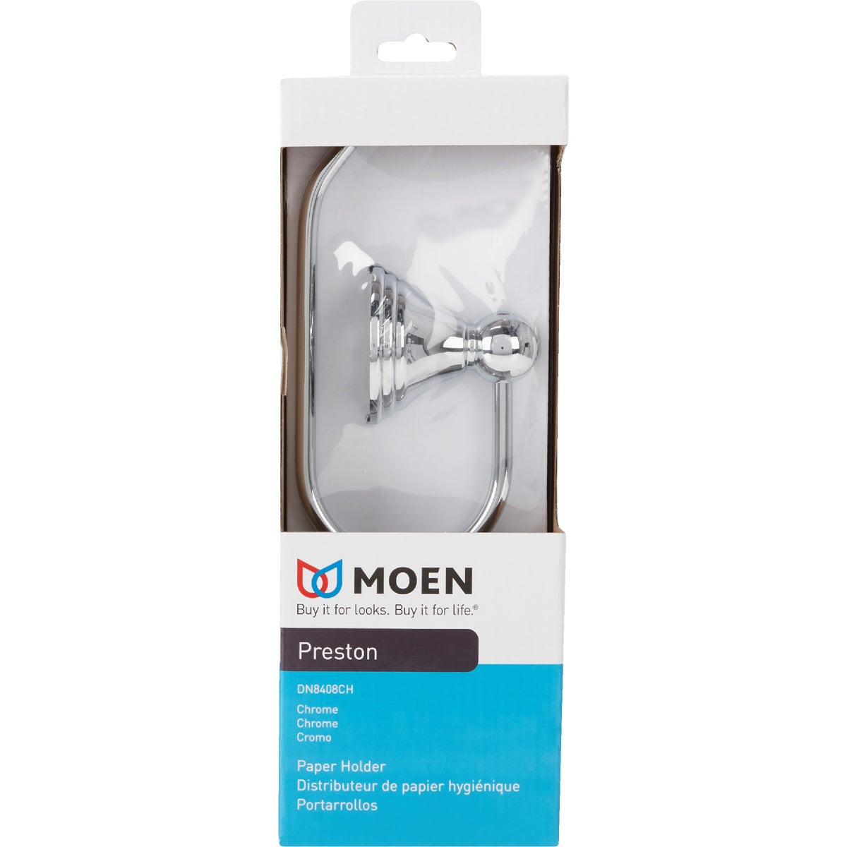 Moen Preston Chrome Single Post Wall Mount Toilet Paper Holder