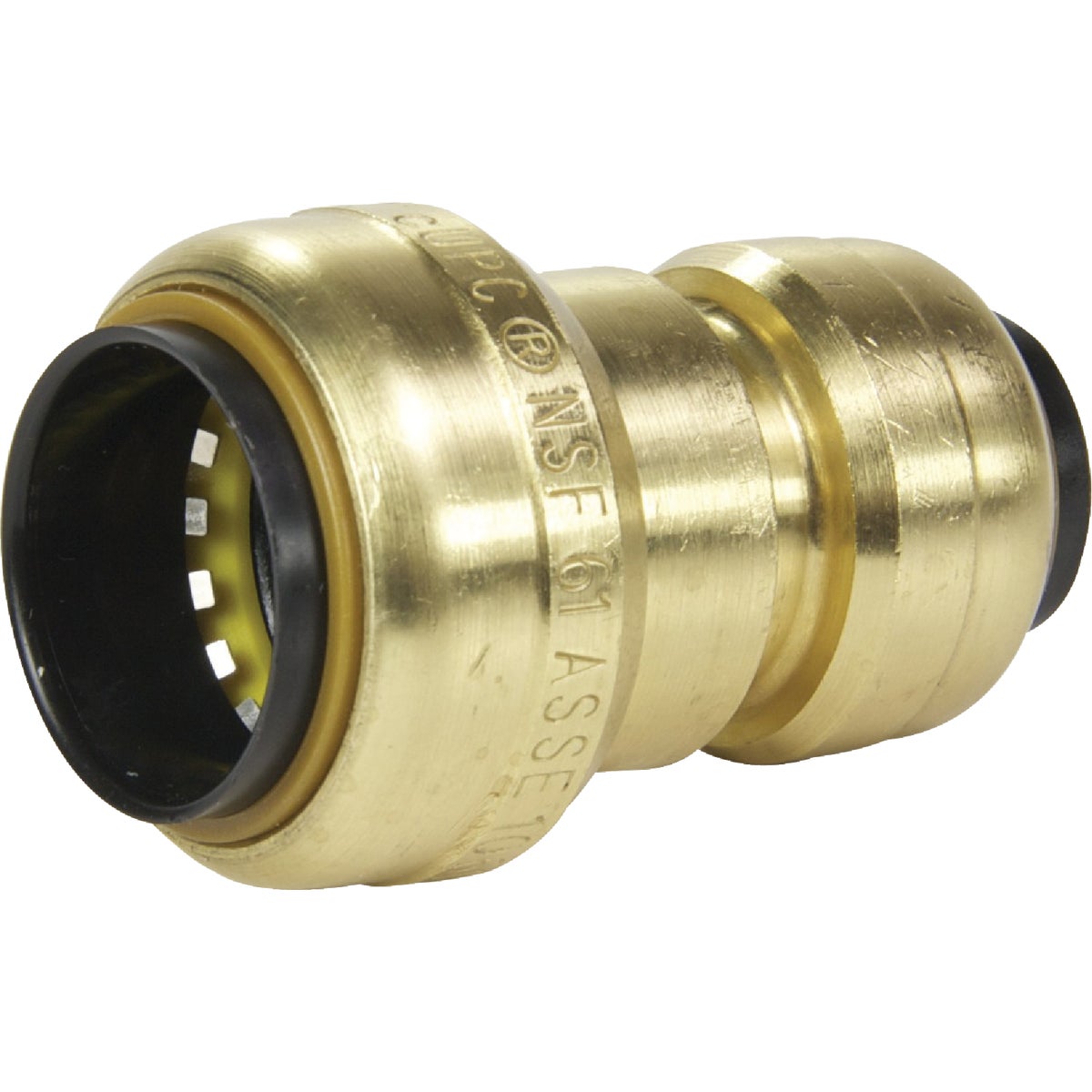 SharkBite 1 In. x 3/4 In. Push-to-Connect Brass Coupling