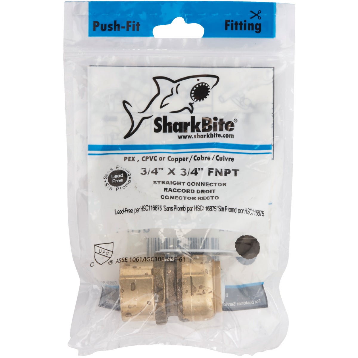 SharkBite 3/4 In. x 3/4 In. FNPT Straight Brass Push-to-Connect Female Adapter