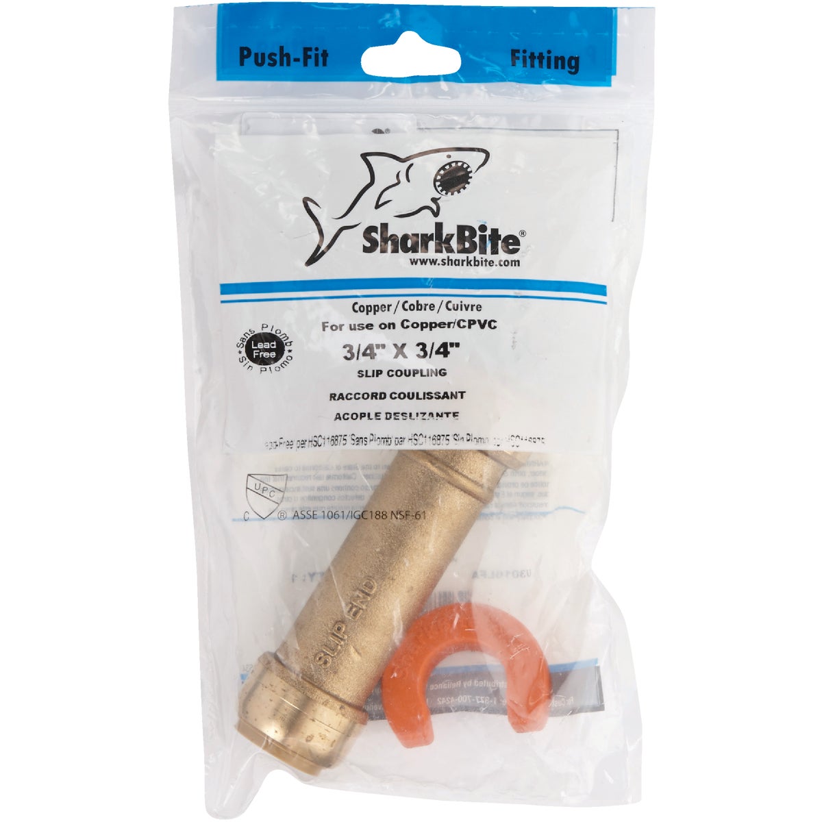 SharkBite 3/4 In. Push-to-Connect Brass Repair Coupling