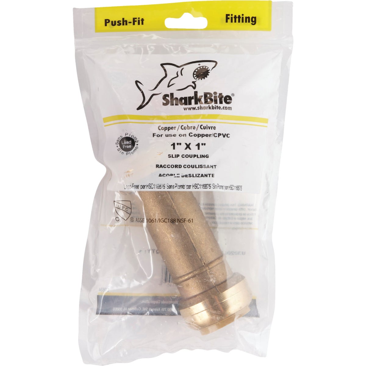 SharkBite 1 In. Push-to-Connect Brass Repair Coupling